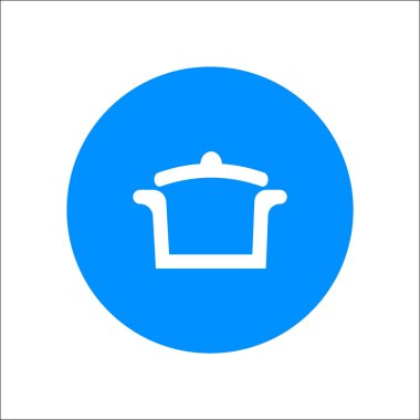 Tencere düz simgesi, vektör, illüstrasyon 