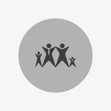 vektör simge dört kişi ile birlikte ayakta el kaldırdı