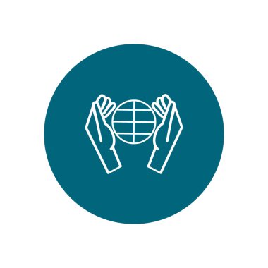 vektör simge tasarlamak küre tutan insan ellerin