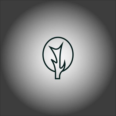 ağaç düz simgesi, vektör, illüstrasyon