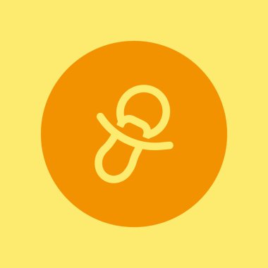 Bebek meme ucu düz stil ikonu, vektör çizim  