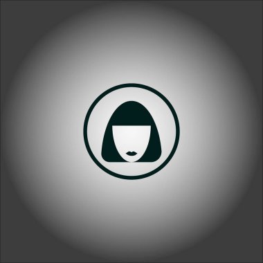 kadın baş kısa saç modeli ile minimalist vektör simgesi