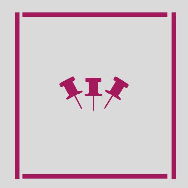 Kağıt eklemek pin düz simgesi, vektör, illüstrasyon