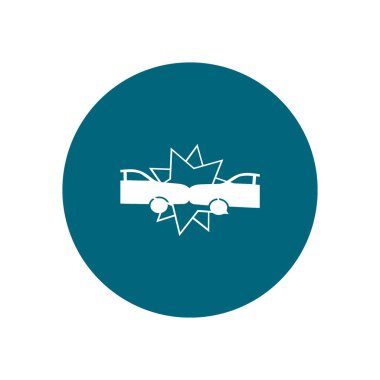 Araba kazası minimalist vektör simgesi