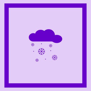 karlı bulut düz simgesi, vektör, illüstrasyon 