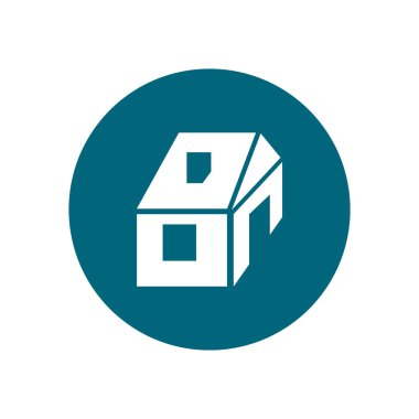 ev düz simgesi, vektör illüstrasyonu