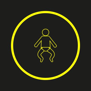 Bebek düz simgesi, vektör, illüstrasyon, Doğum kavramı  