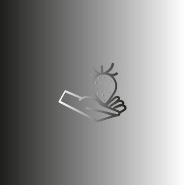 İştah açıcı çilek el vektör çizim