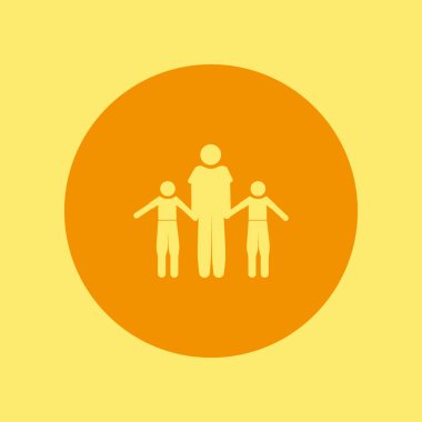 aile düz simgesi, vektör illüstrasyonu