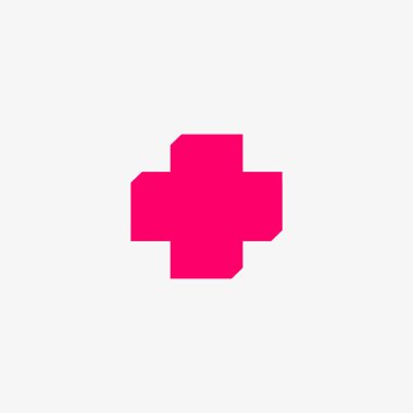 Tıbbi düz simgesi, vektör, illüstrasyon çapraz 