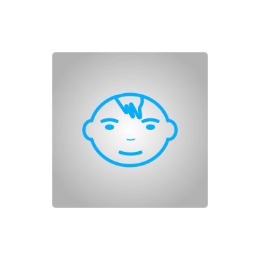 Çocuk avatar düz stil ikonu, vektör çizim  