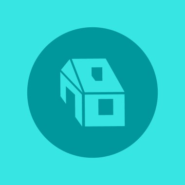 ev düz simgesi, vektör illüstrasyonu