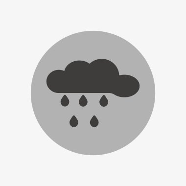 yağmur bulutu düz simgesi, vektör, illüstrasyon 