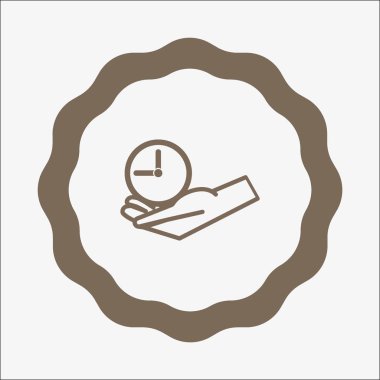 Saat minimalist vektör simgesi tutan el
