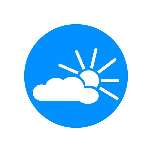 Sonne Und Wolke Flaches Symbol Vektorillustration — Stockvektor