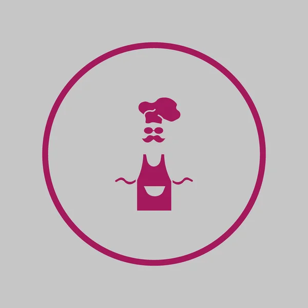 Chef Kok Silhouet Hoed Schort Pictogram — Stockvector