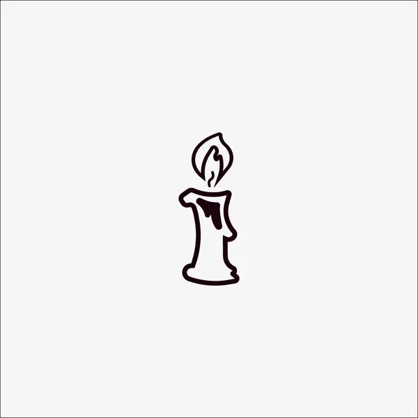 Мінімалістична Ікона Свічкою Векторні Ілюстрації — стоковий вектор