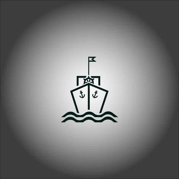 Icono Plano Del Barco Ilustración Vectorial — Vector de stock