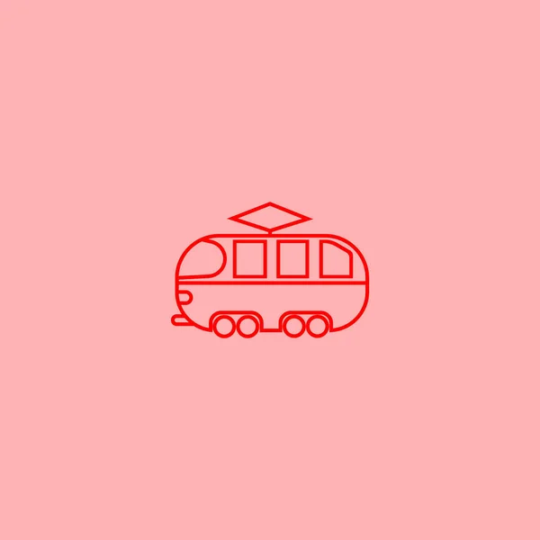 Tram Platte Pictogram Vectorillustratie — Stockvector