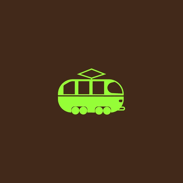 Minimalistische Klassieke Tram Vector Pictogram — Stockvector