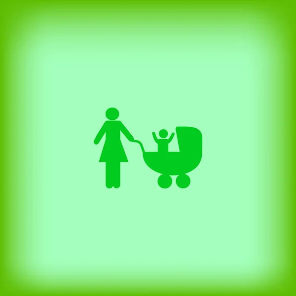 Μαμά Παιδικά Καροτσάκια Μητρότητα Έννοια Εικονίδιο Του Φορέα — Διανυσματικό Αρχείο