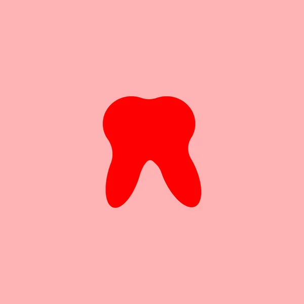 ヒトの歯フラット アイコン ベクトル イラスト — ストックベクタ