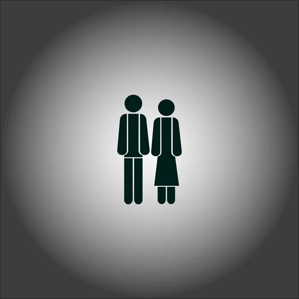 Man Vrouw Samen Permanent Vector Pictogram — Stockvector