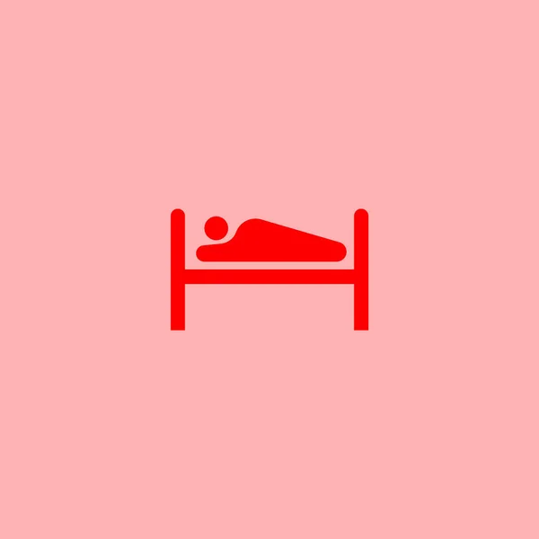 Cama Hospital Icono Plano Vector Ilustración — Vector de stock