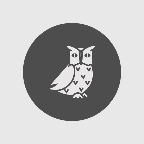 Icona Vettoriale Minimalista Dell Uccello Gufo — Vettoriale Stock
