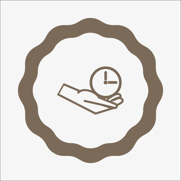 Main Tenant Horloge Vectoriel Minimaliste Icône — Image vectorielle