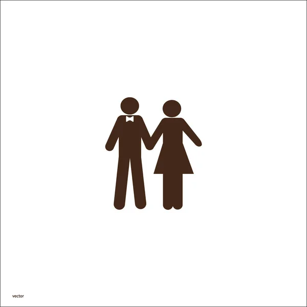 男と女が一緒に立ってベクトル アイコン — ストックベクタ