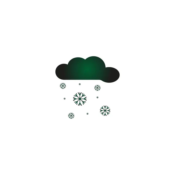 Schneebedeckte Wolke Flaches Symbol Vektor Illustration — Stockvektor