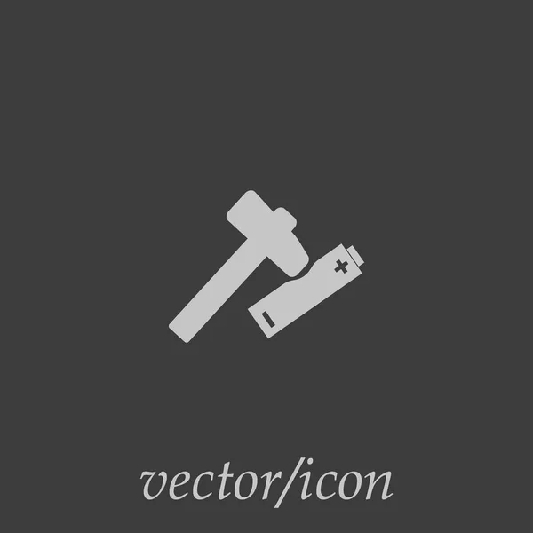 Значок Молота Аккумулятора Векторная Иллюстрация — стоковый вектор