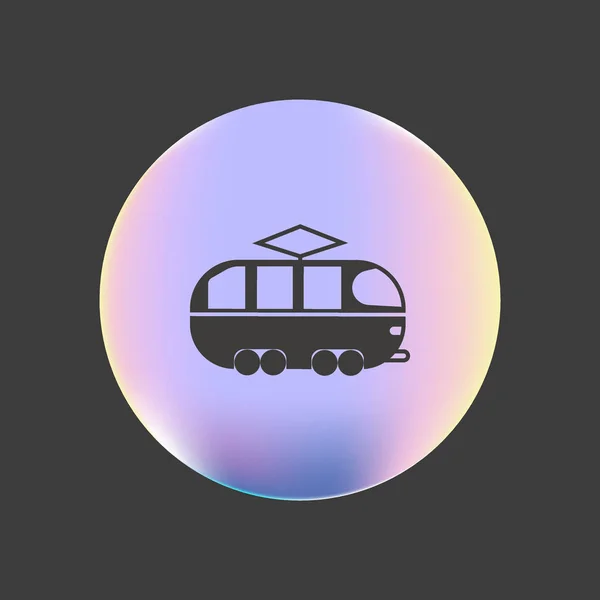 Minimalistische Klassieke Tram Vector Pictogram — Stockvector