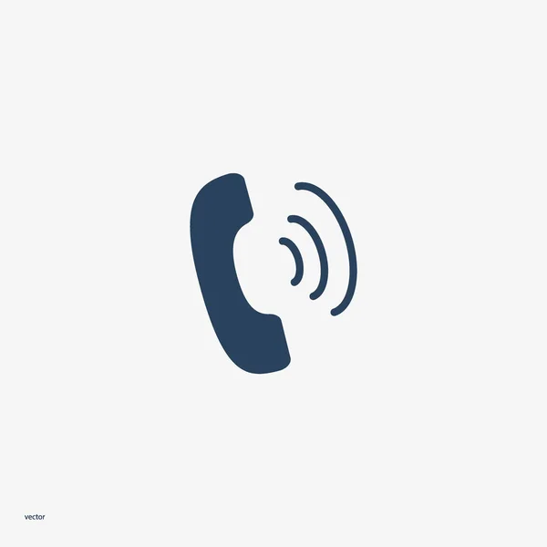 Oude Platte Telefoonpictogram Vector Illustratie — Stockvector