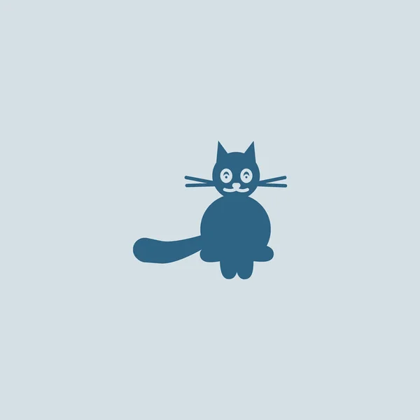 Minimalistic Vector Icon Funny Friendly Cat — Stock Vector