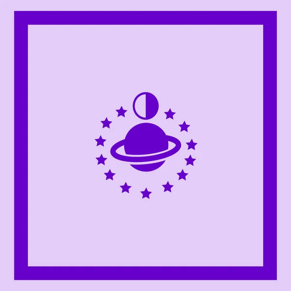 Saturnus Planet Flat Ikonen Vektor Illustration Astrologi Koncept — Stock vektor