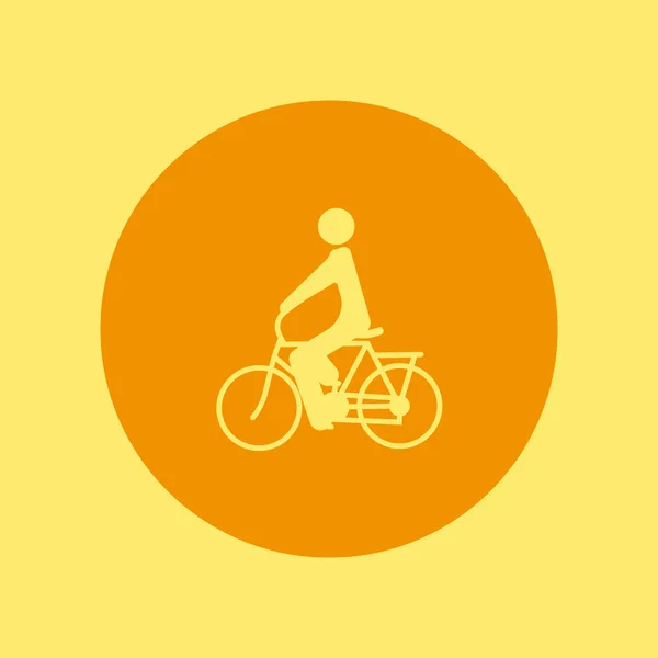 男性剪影骑自行车简单图标 — 图库矢量图片