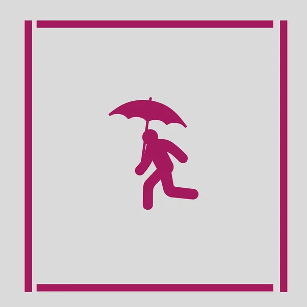Person Running Umbrella Vector Illustration — Stock Vector