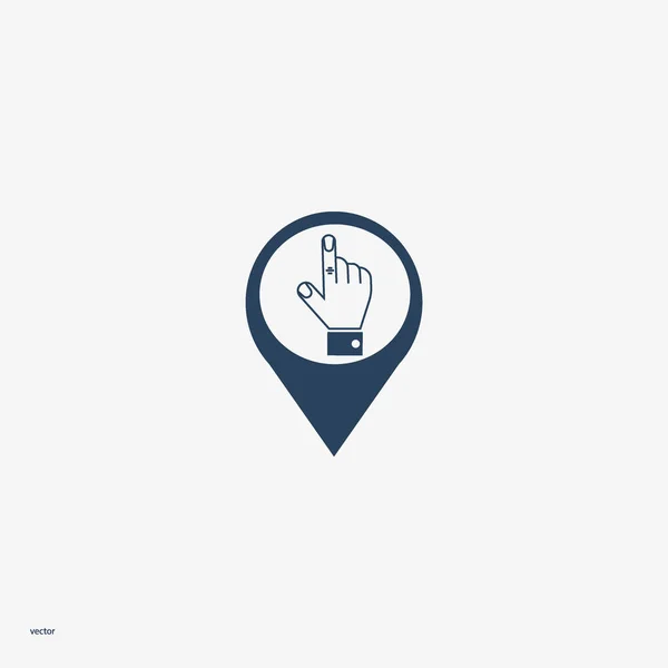 Icono Vectorial Minimalista Mano Apuntando Con Dedo — Vector de stock