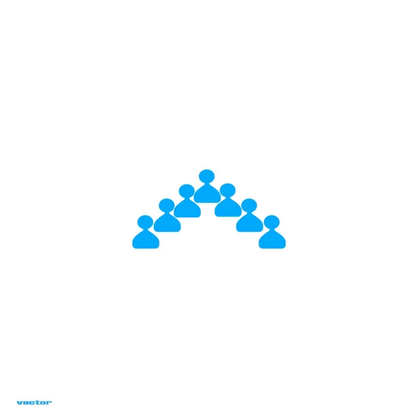 三角形形状のベクター アイコンの人々 のグループ — ストックベクタ