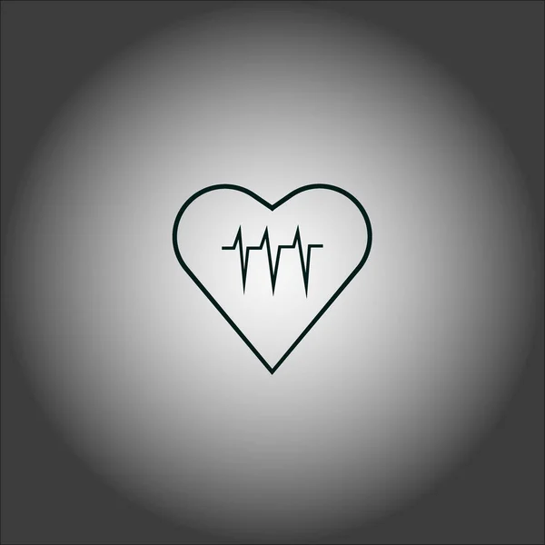 Cardiogramme Cardiaque Icône Plate Vecteur Illustration — Image vectorielle
