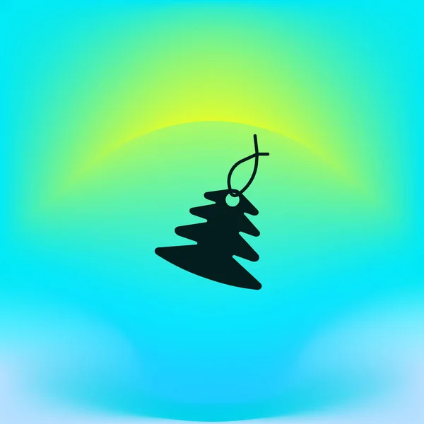 Vánoční Jedle Strom Ploché Ikony Vektorová Ilustrace — Stockový vektor