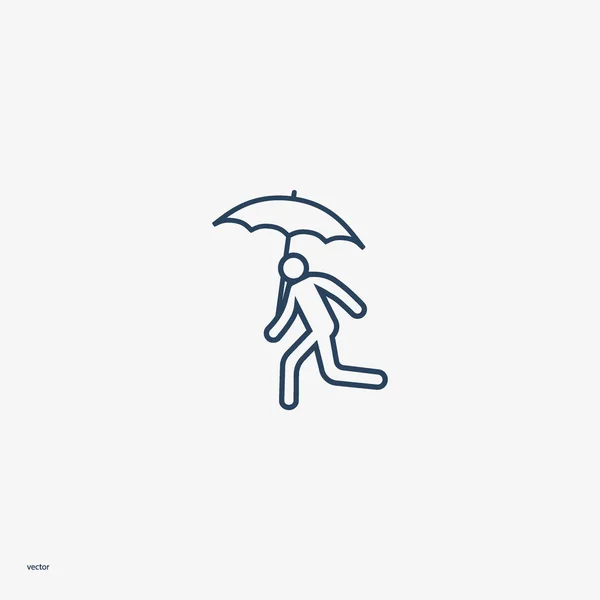 Homem Com Guarda Chuva Modelo Logotipo Colorido —  Vetores de Stock