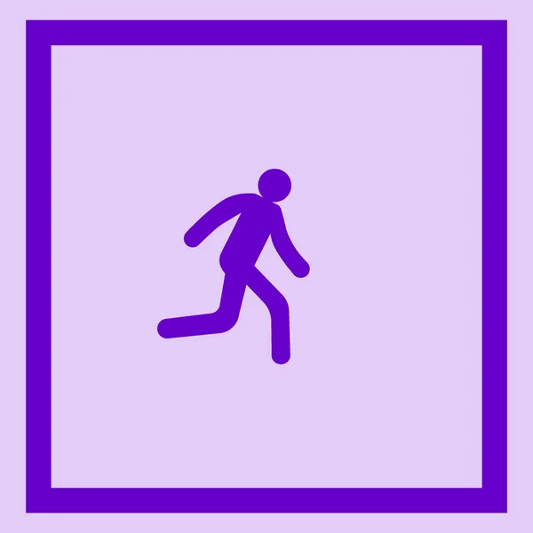跑步男子简单图标的剪影 — 图库矢量图片