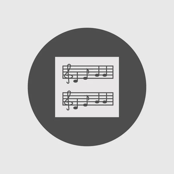 Notas Musicales Icono Plano Ilustración Vectorial — Vector de stock