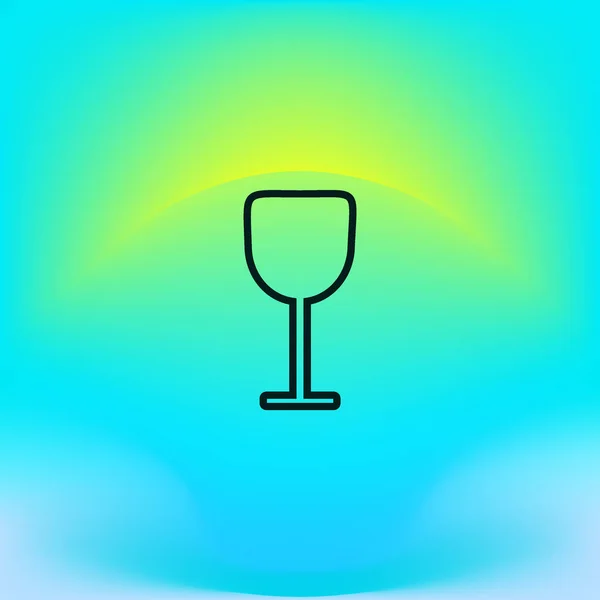 Copa Vino Icono Plano Vector Ilustración — Archivo Imágenes Vectoriales