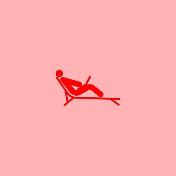 Ícone Minimalista Humano Chaise Longue Ilustração Vetorial —  Vetores de Stock