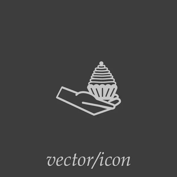 Appetizing Piece Cake Hand Logo Template — Stock Vector