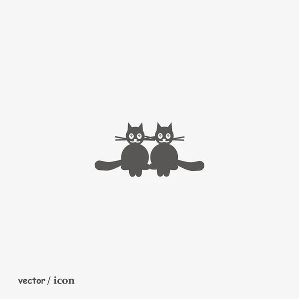 Gatos Icono Plano Ilustración Vectorial — Vector de stock